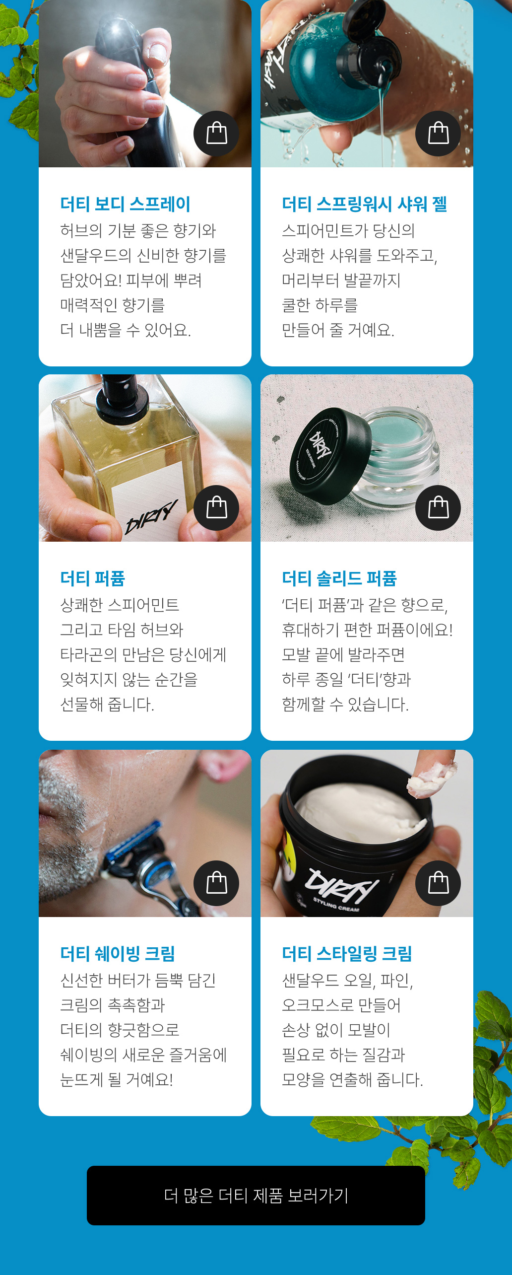더티 대표 제품 6가지
