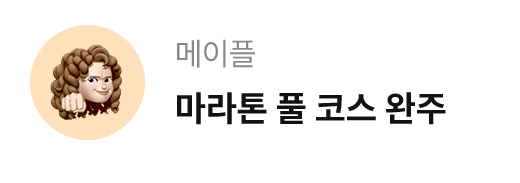 메이플 / 마라톤 풀 코스 완주
