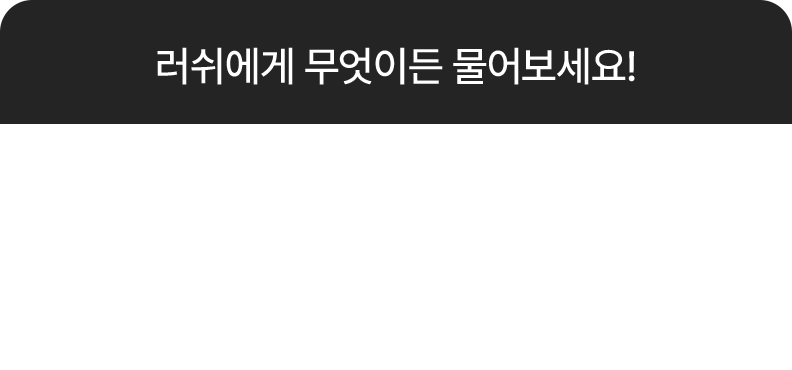 러쉬에게 무엇이든 물어보세요!