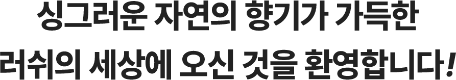 싱그러운 자연의 향기가 가득한 러쉬의 세상에 오신 것을 환영합니다!