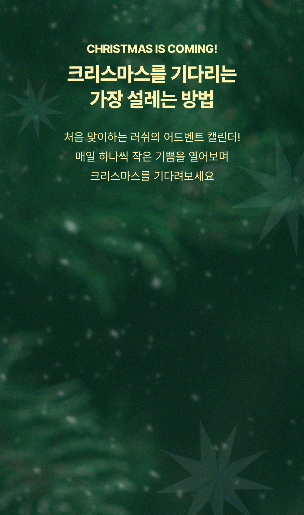 크리스마스를 기다리는 가장 설레는 방법