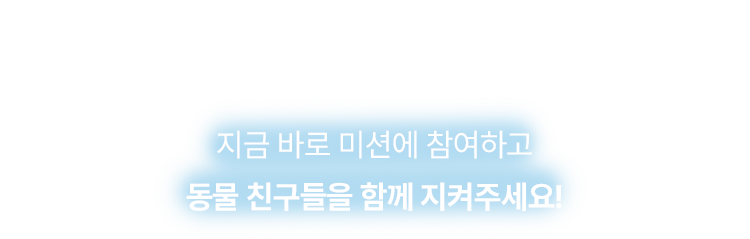 러쉬에서는 파괴된 생태계를 복원하고 다양한 생명체를 보호하는 데 힘쓰고 있답니다 지금 바로 미션에 참여하고 동물 친구들을 함께 지켜주세요!